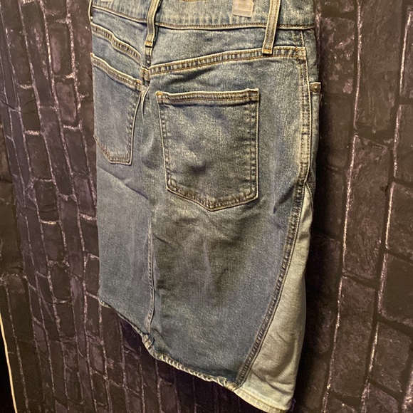 GAP Jeans Color Block Two Toned Button Down Fly Denim Mini Skirt Size EU30 Y2K - Picture 9 of 10